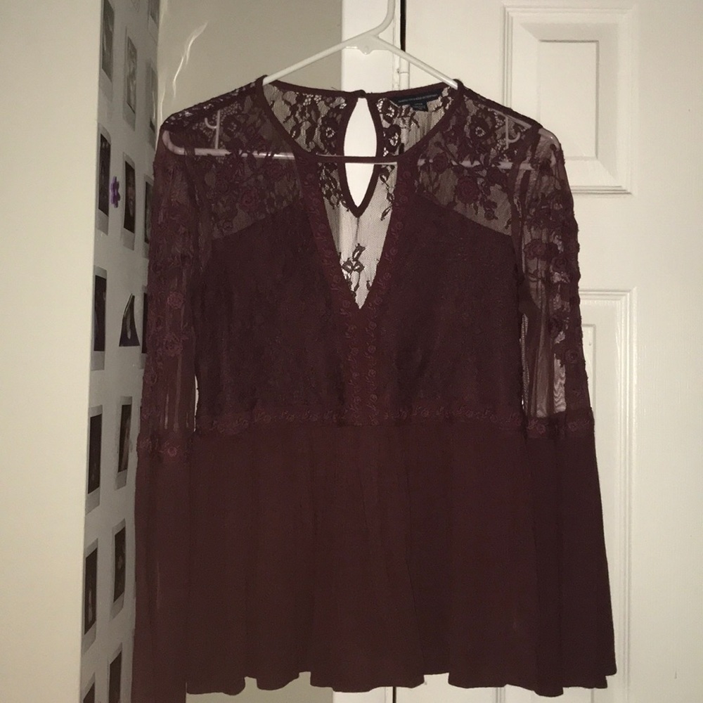 Lace see through shirt